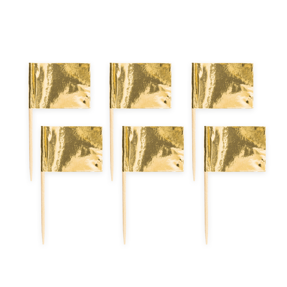 Cocktailflagg Metallisk Gull 50 stk