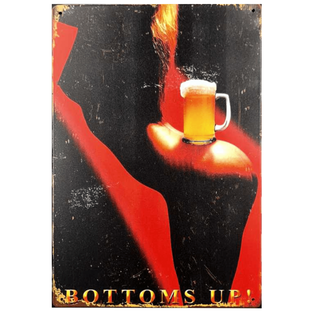 Metallskilt - Bottoms Up!