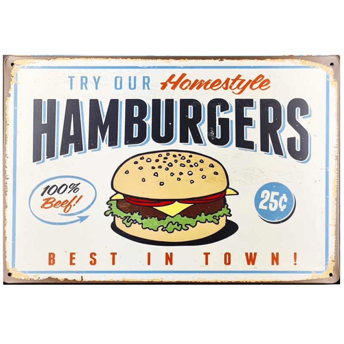 Metallskilt - Hamburgers