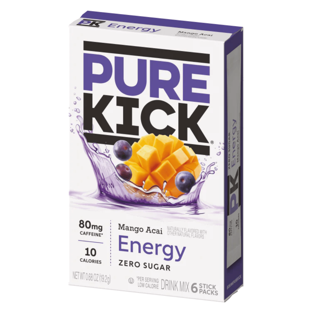 Pure Kick Energy drink mix Mango Acai 6pk Blanda Drops AS
