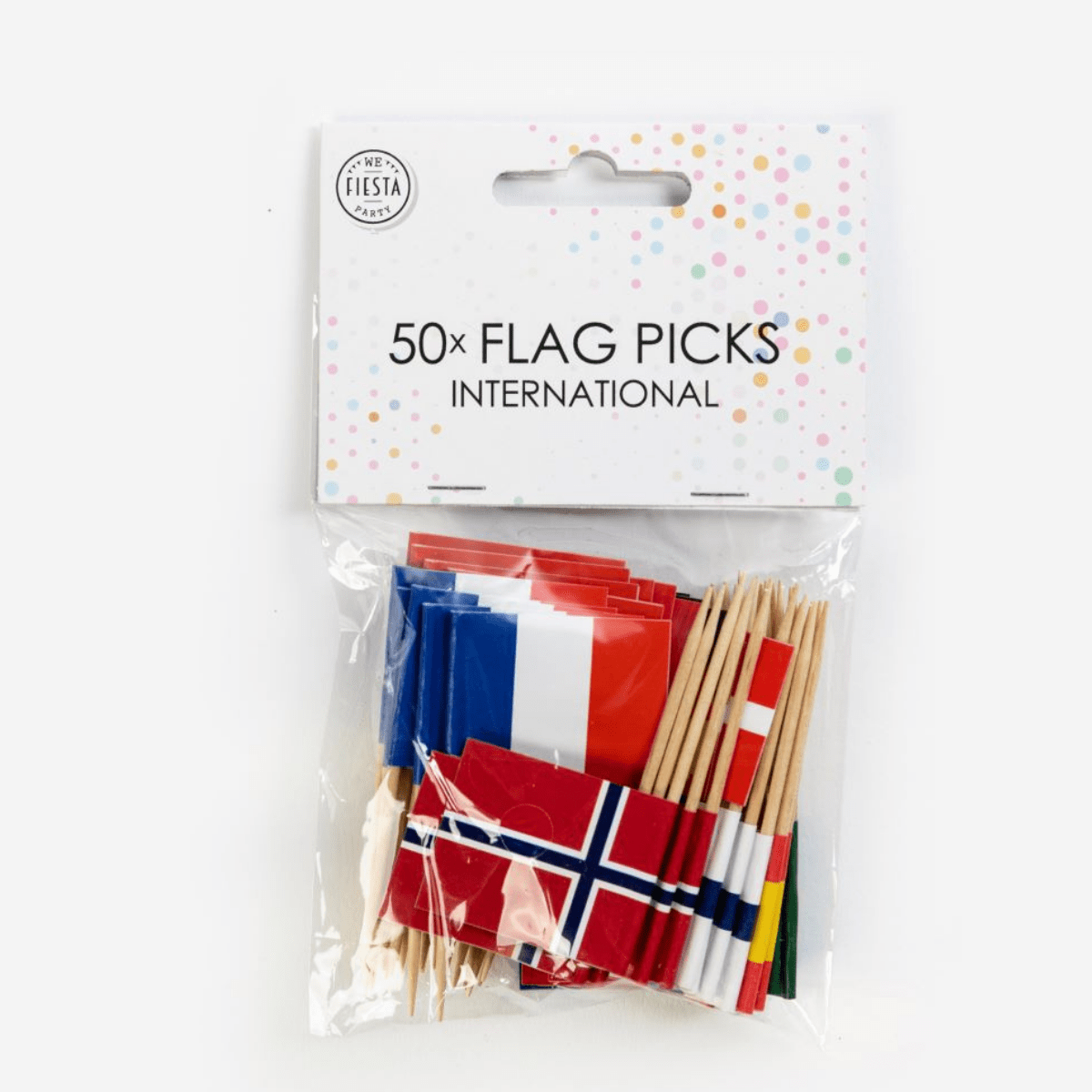 Cocktailpinner, International flagg 50 stk
