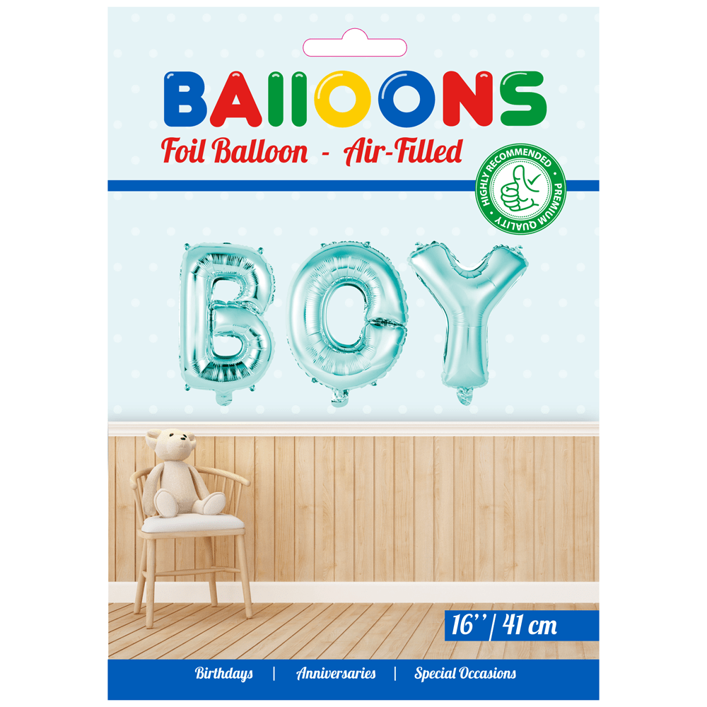 Folieballong "boy"- lyseblå