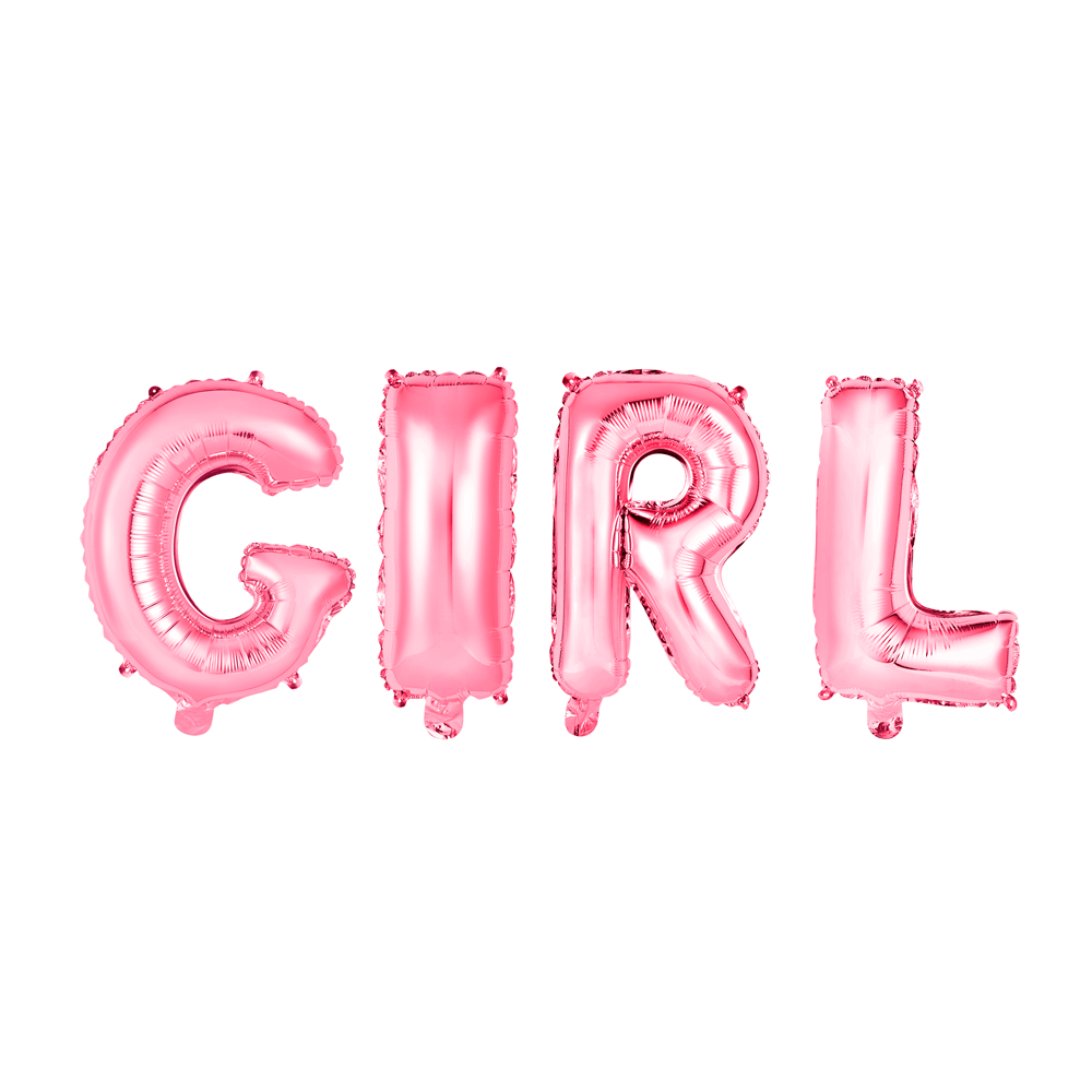 Folieballong "girl"- rosa