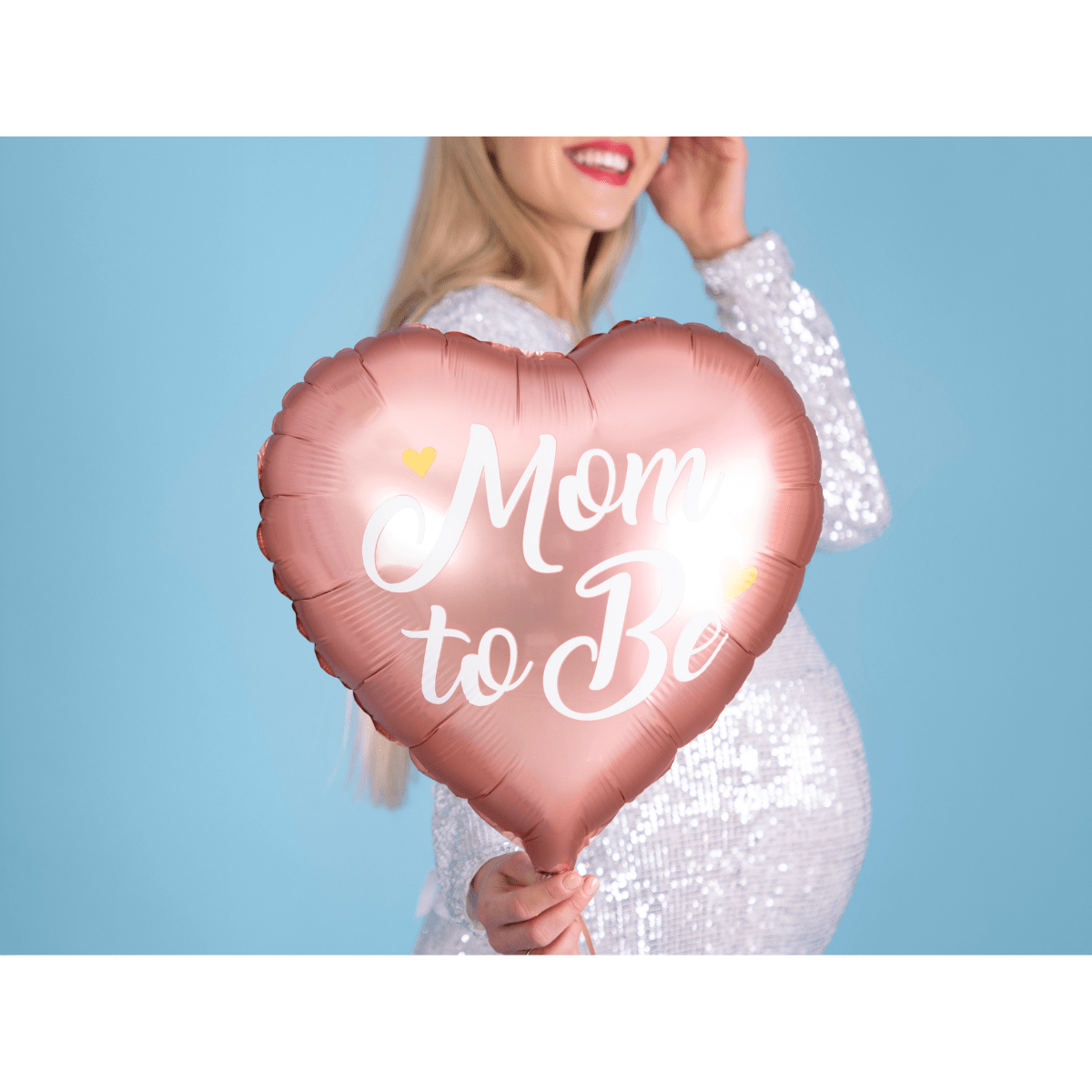 Folieballong Hjerte Mom to be, Rosa