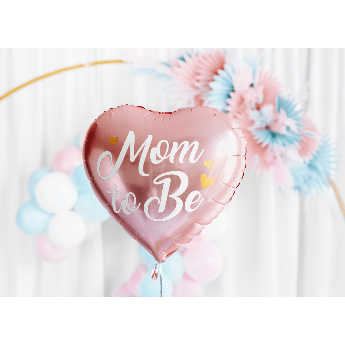 Folieballong Hjerte Mom to be, Rosa