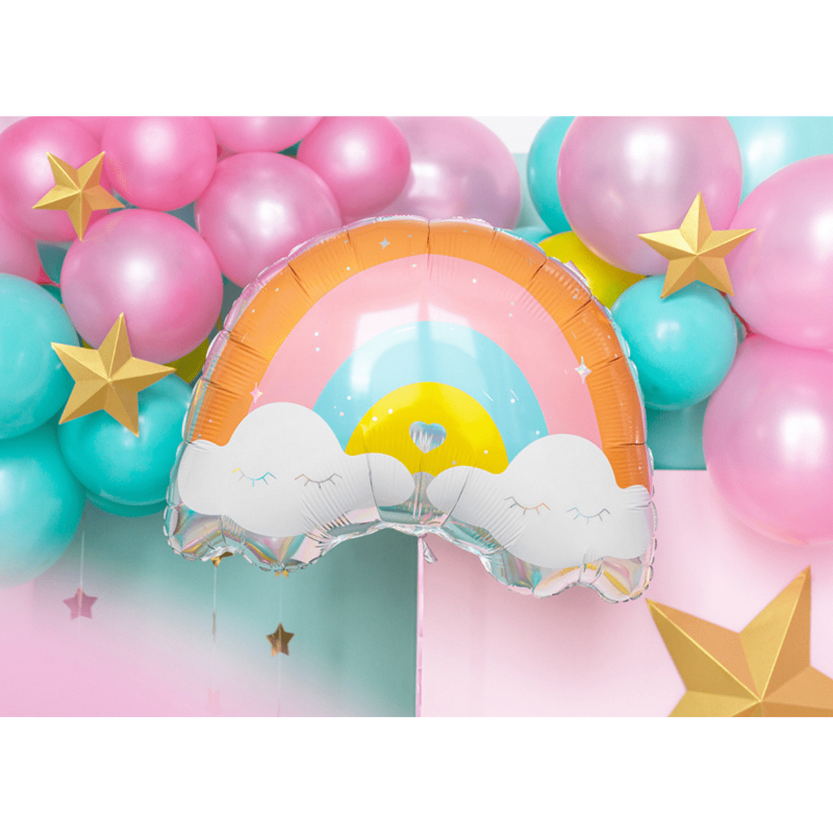 Folieballong Regnbue 55x40cm