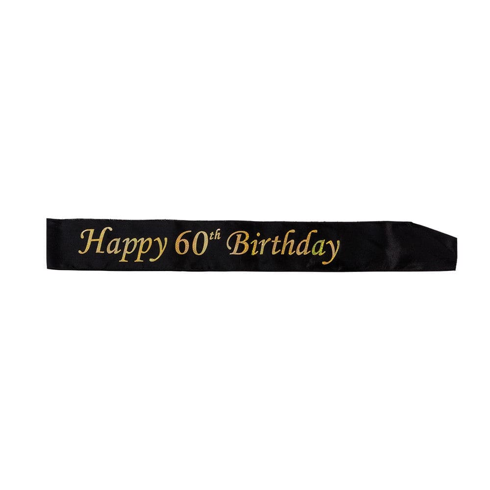 Sash Happy 60th birthday- svart