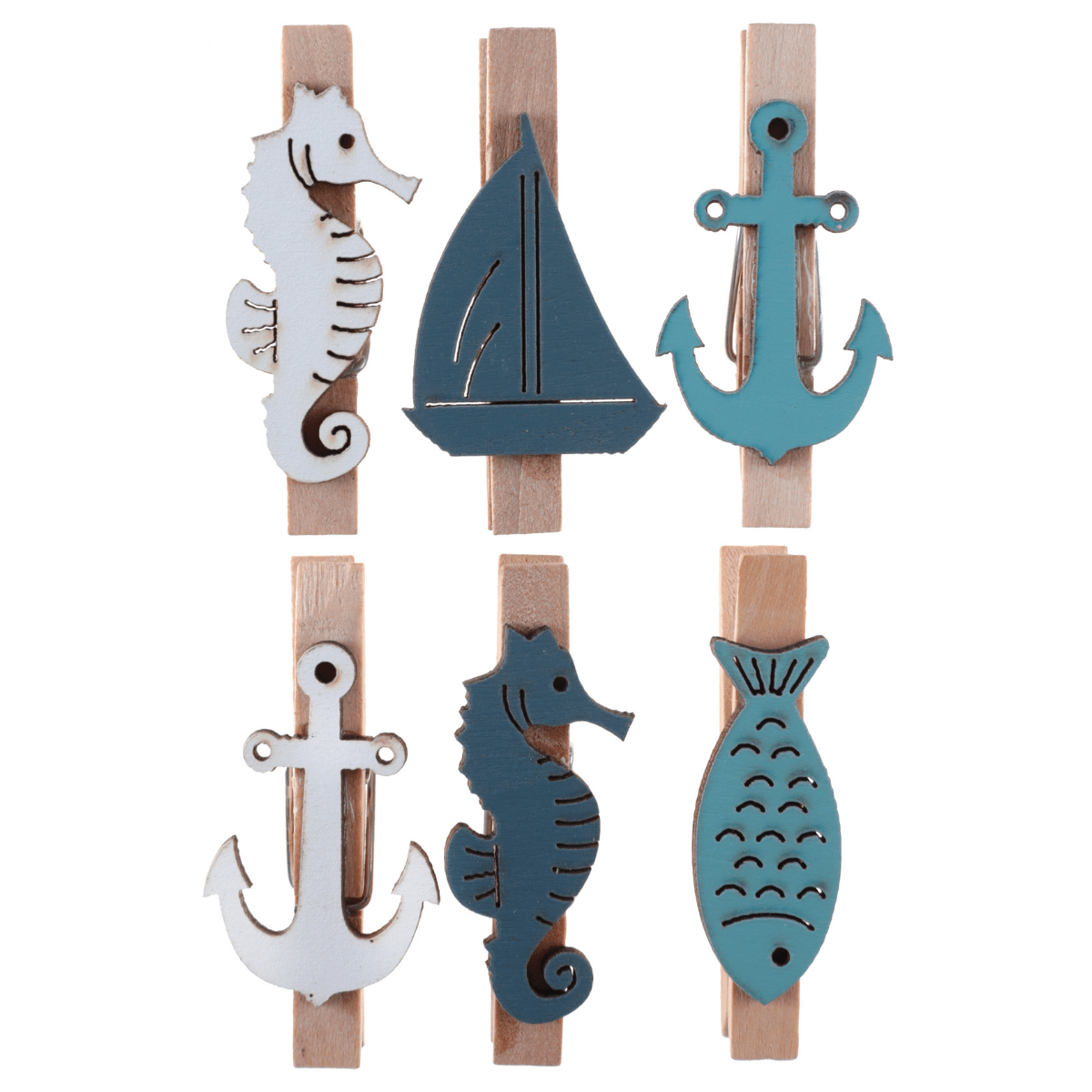 Treklyper 6stk, Maritim motiv