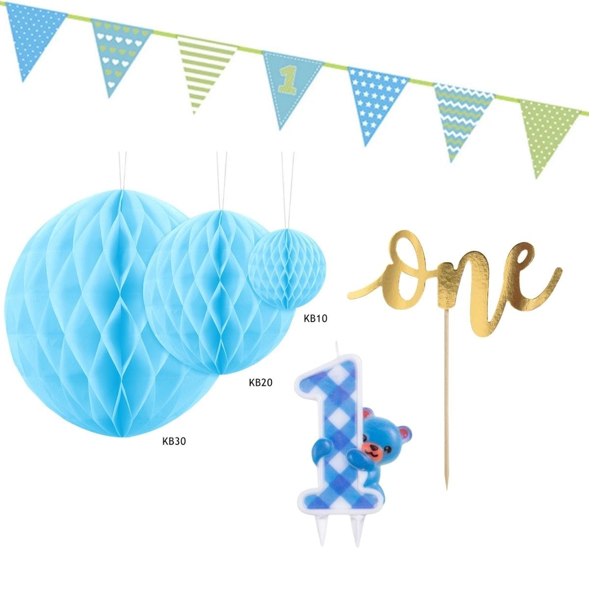 1 års Bursdag Dekorpakke 6 deler