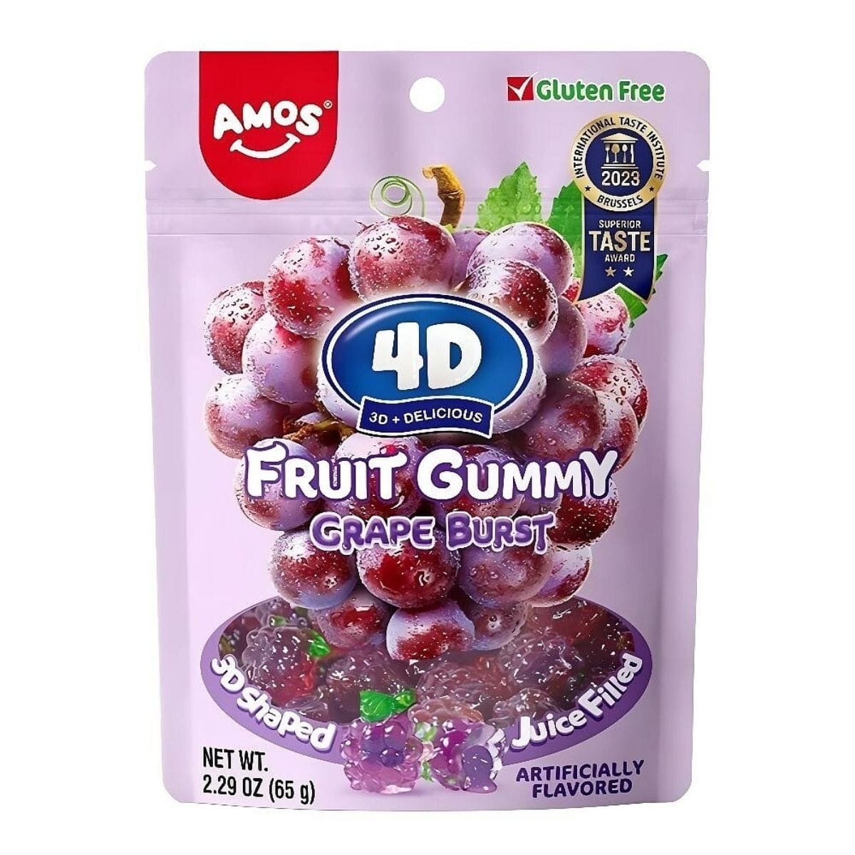 Amos 4D Fruit Gummy Grape Burst 65g