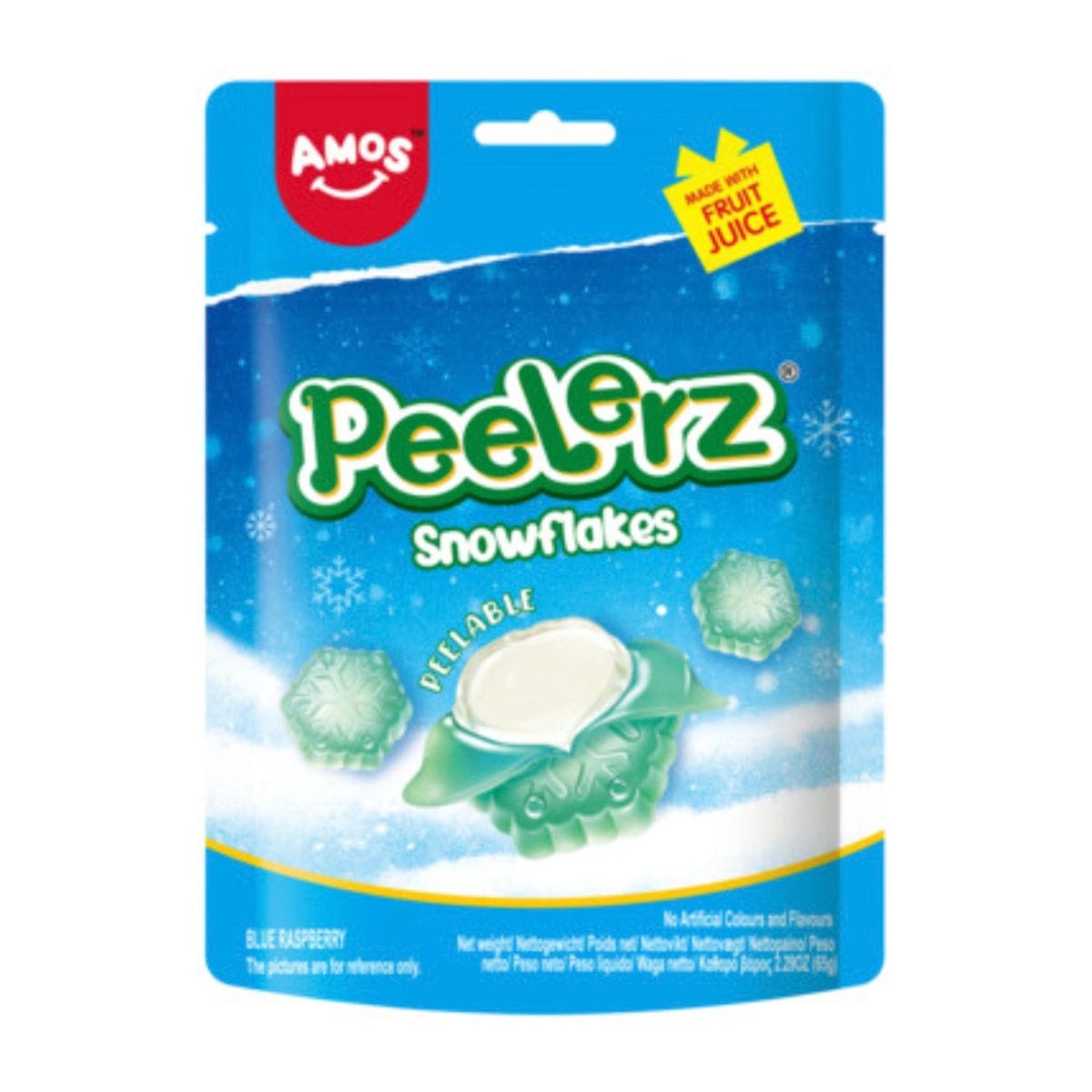 Amos Peelerz Gummy Snowflakes 65g