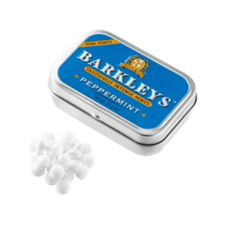 Mini First Peppermint Barkleys Mini Mints Peppermint 15g - Sukkerfri Mint – Blanda Drops AS