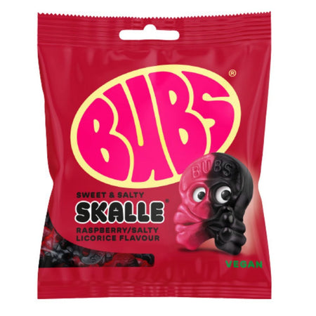 BUBS Raspberry Salty Licorice Skalle 155g