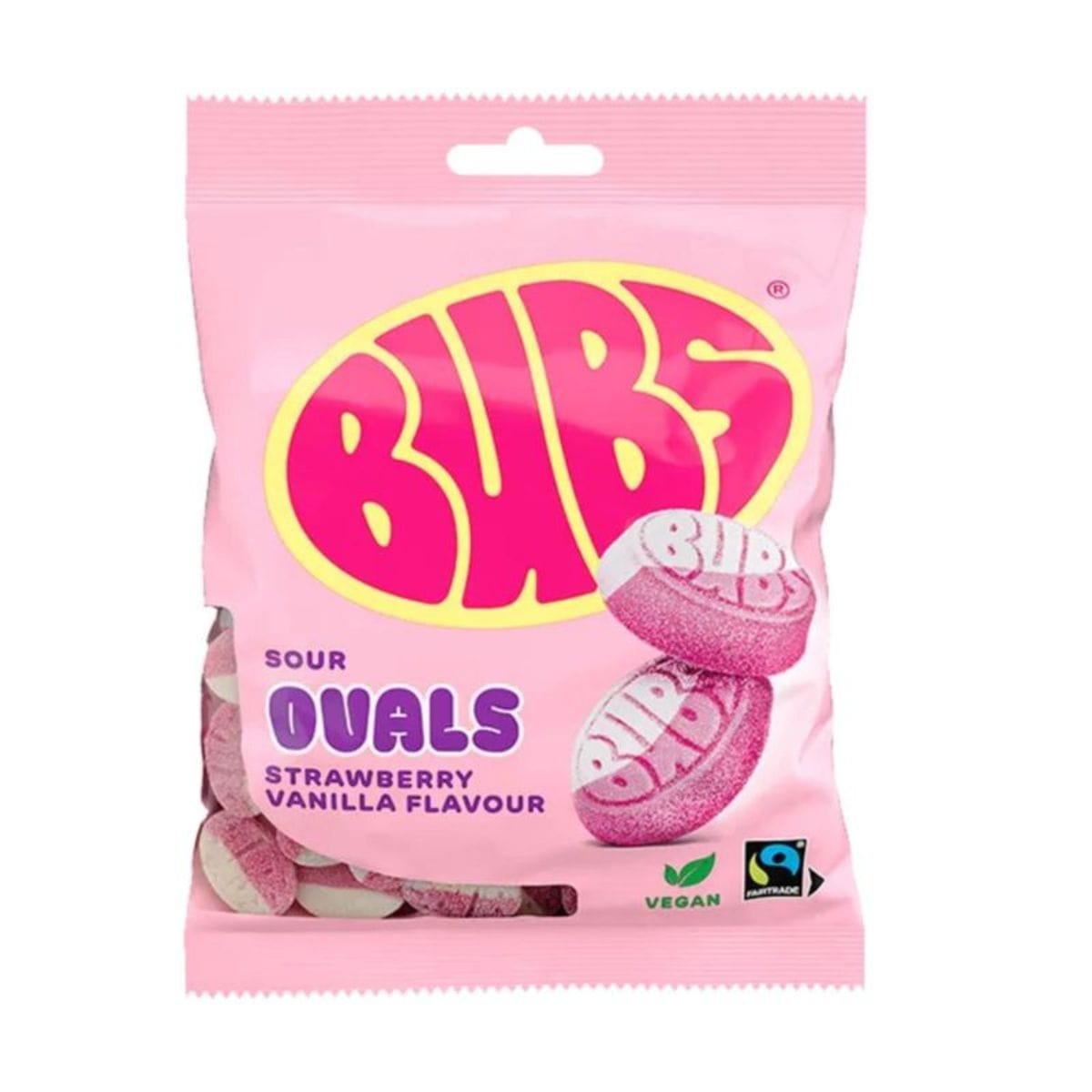 Bubs Sour Ovals Strawberry/Vanilla 90g
