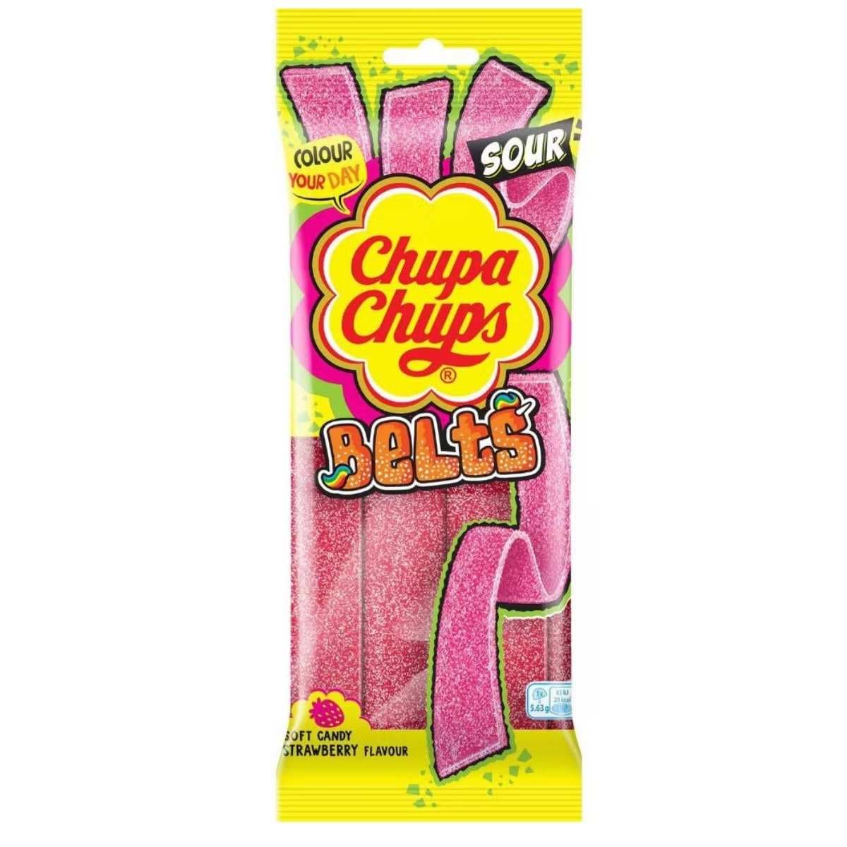 Chupa Chups Sour Belts Strawberry 90g