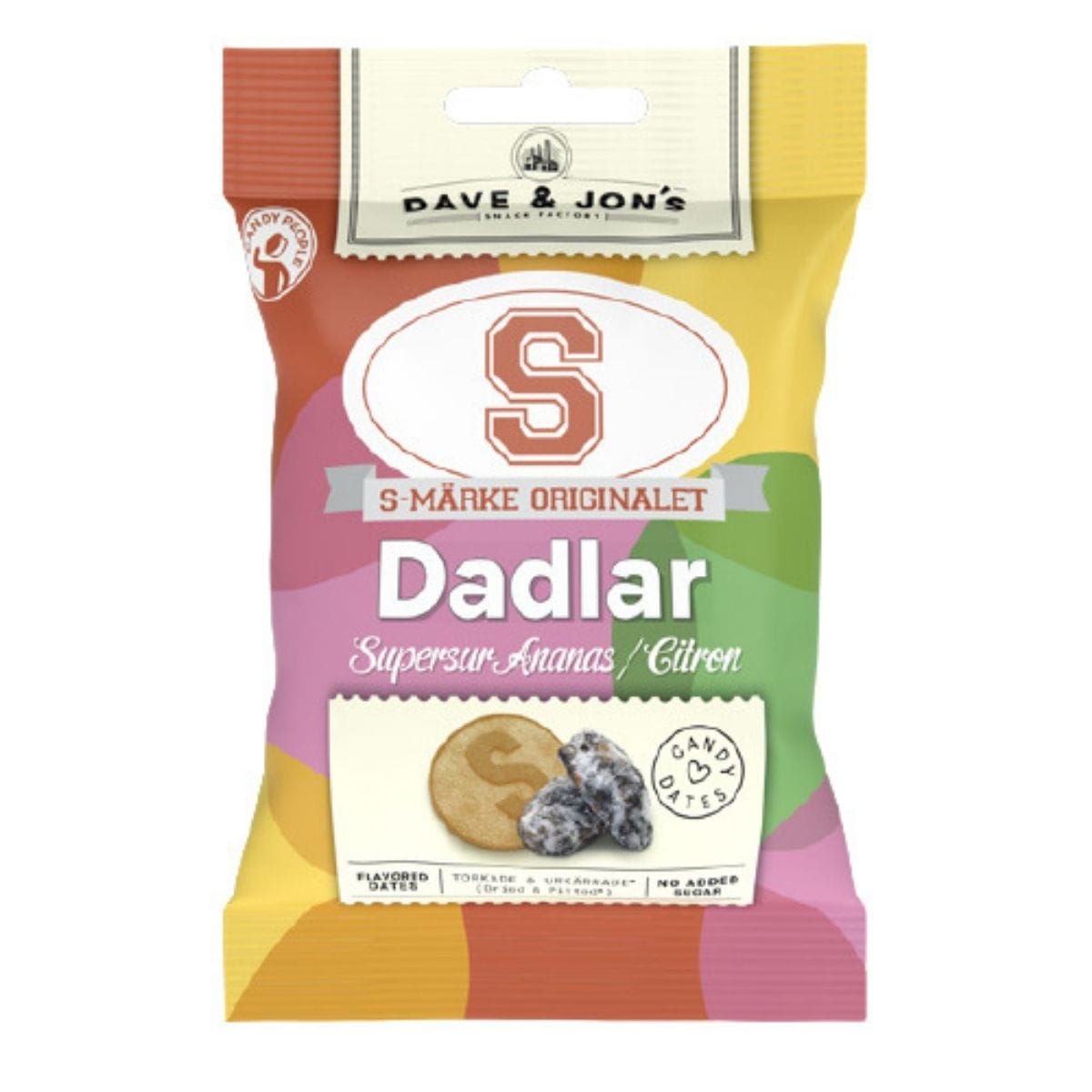 Dave & Jon's Dadlar Supersur Ananans/Sitron 50g