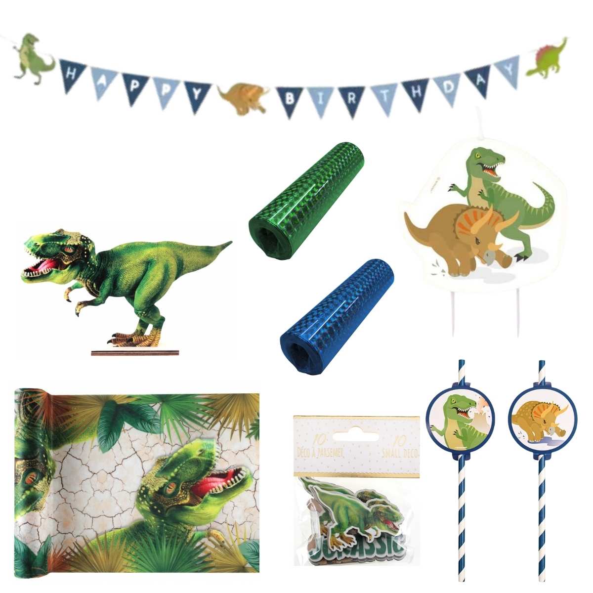 Dinosaur Bursdag Dekorpakke 8 deler
