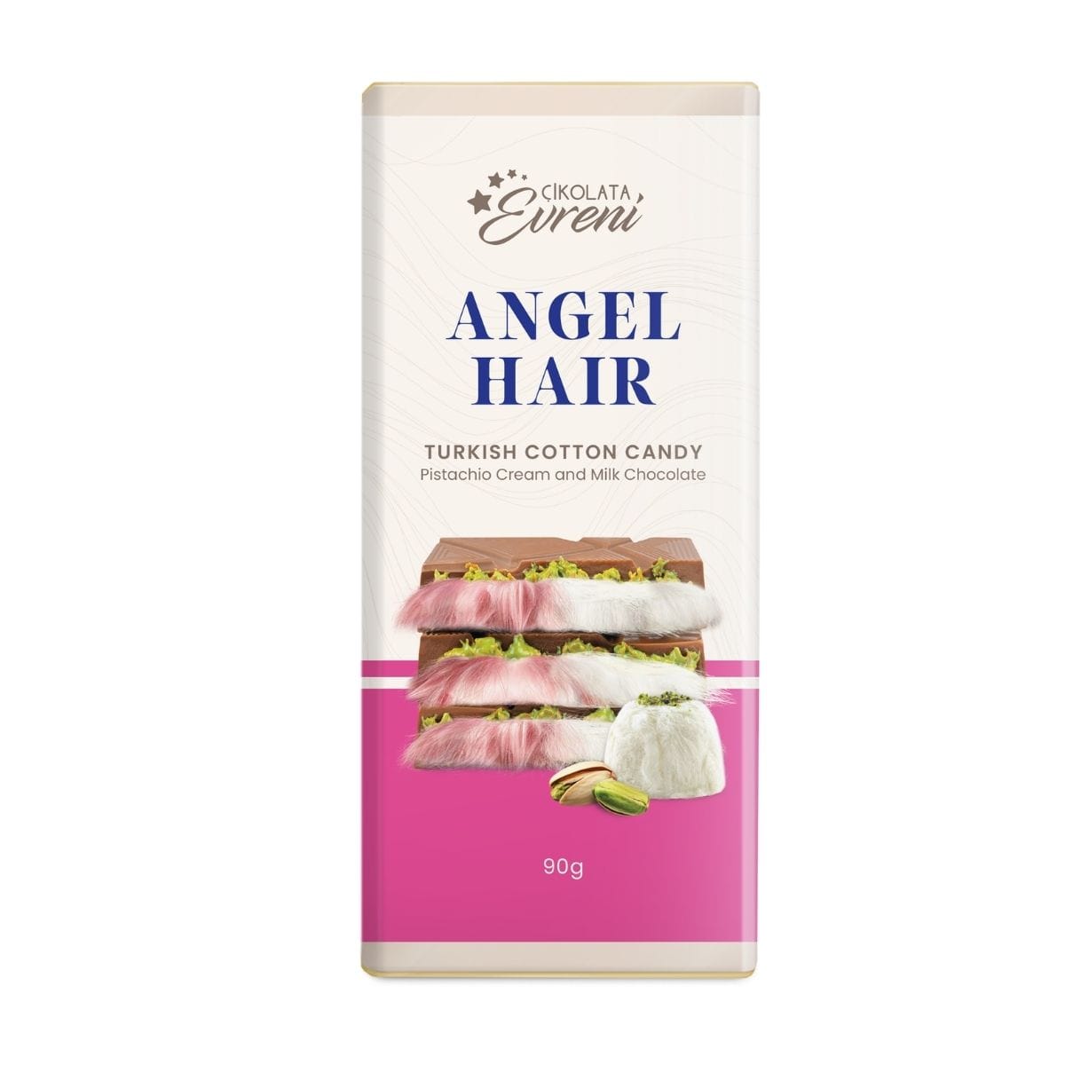 Dubai Angel Hair, Cotton Candy Pistachio Cream and Milk Chocolate 90g