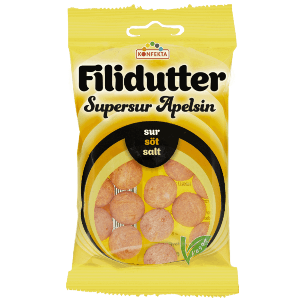 Filidutter Supersur Appelsin 65g