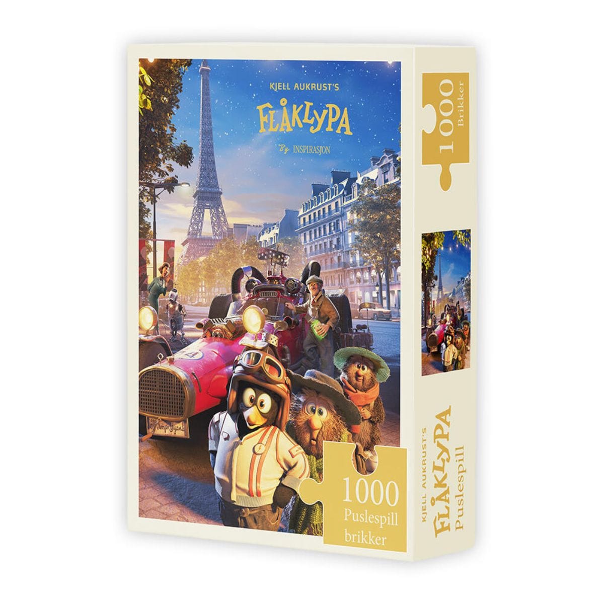 Flåklypa Puslespill 1000 brikker - Fra Paris til