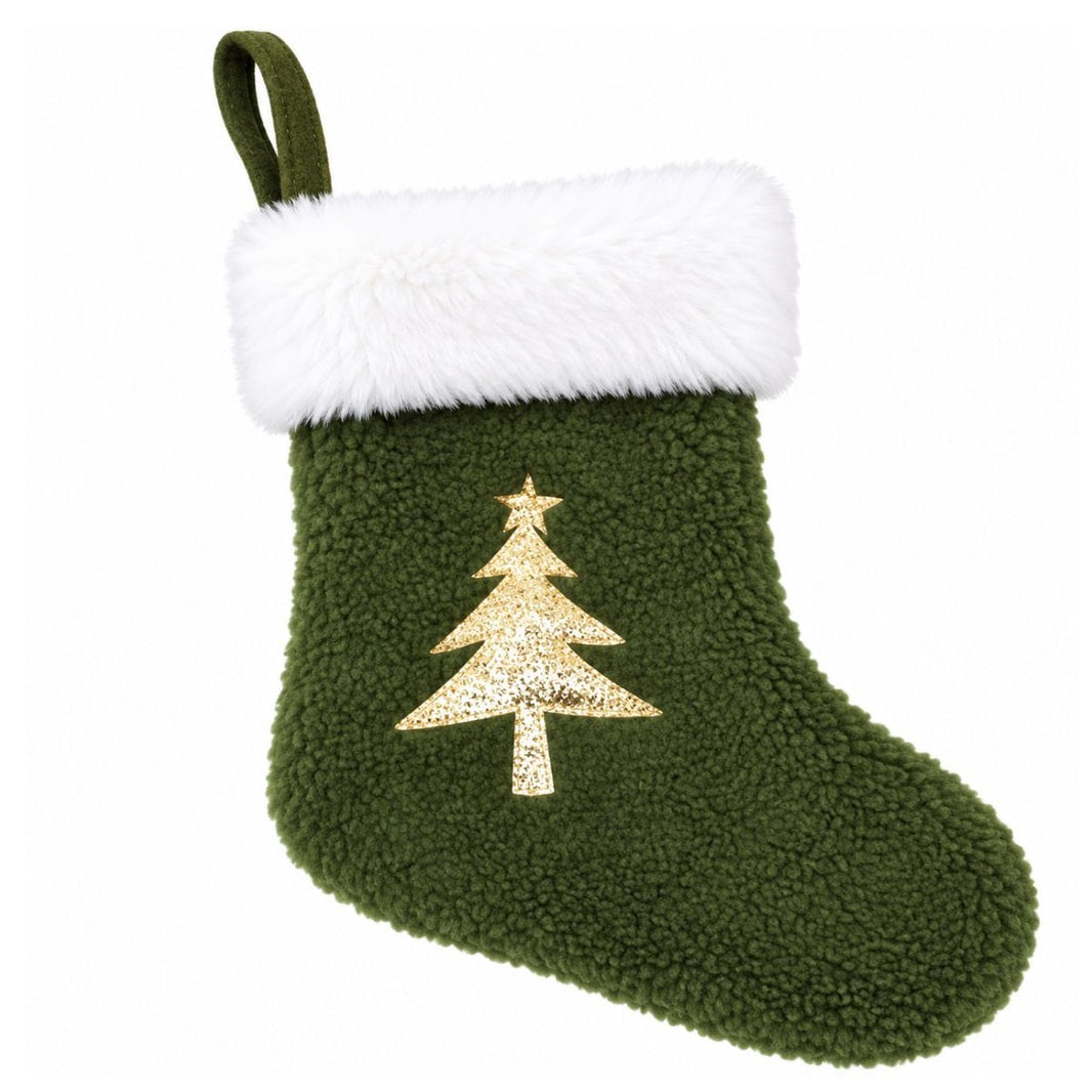 Julestrømpe Grønn med Juletre
