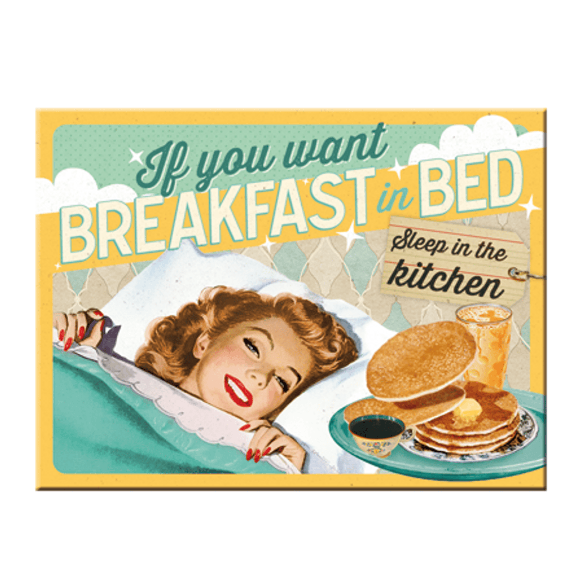 Kjøleskapsmagnet - Breakfast in Bed