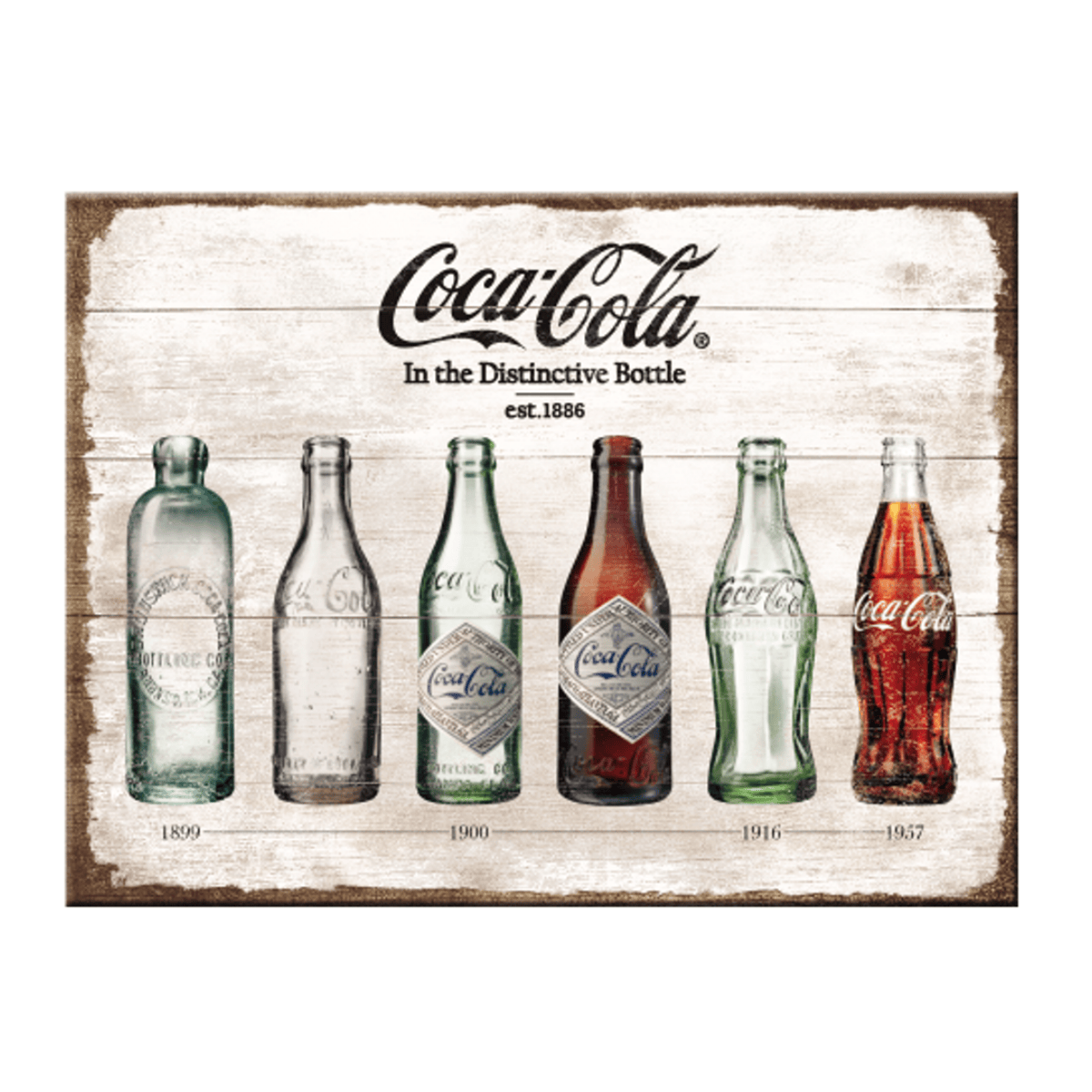 Kjøleskapsmagnet - Coca-Cola Bottle Timeline