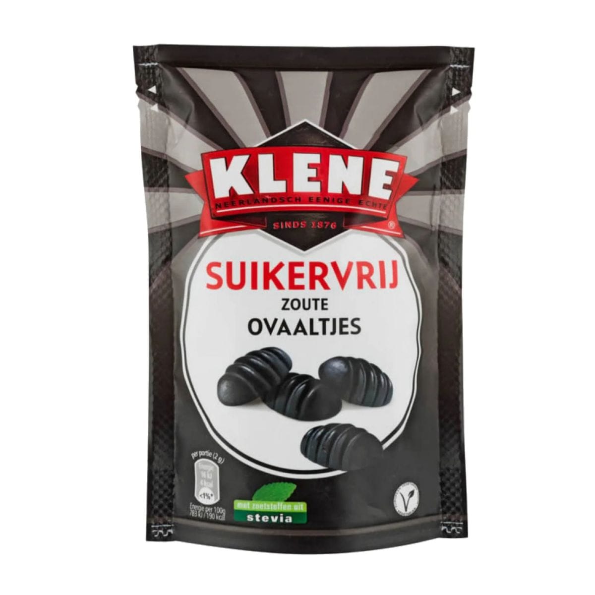 Klene Sukkerfrie Salte Ovale Lakrisbiter 110g