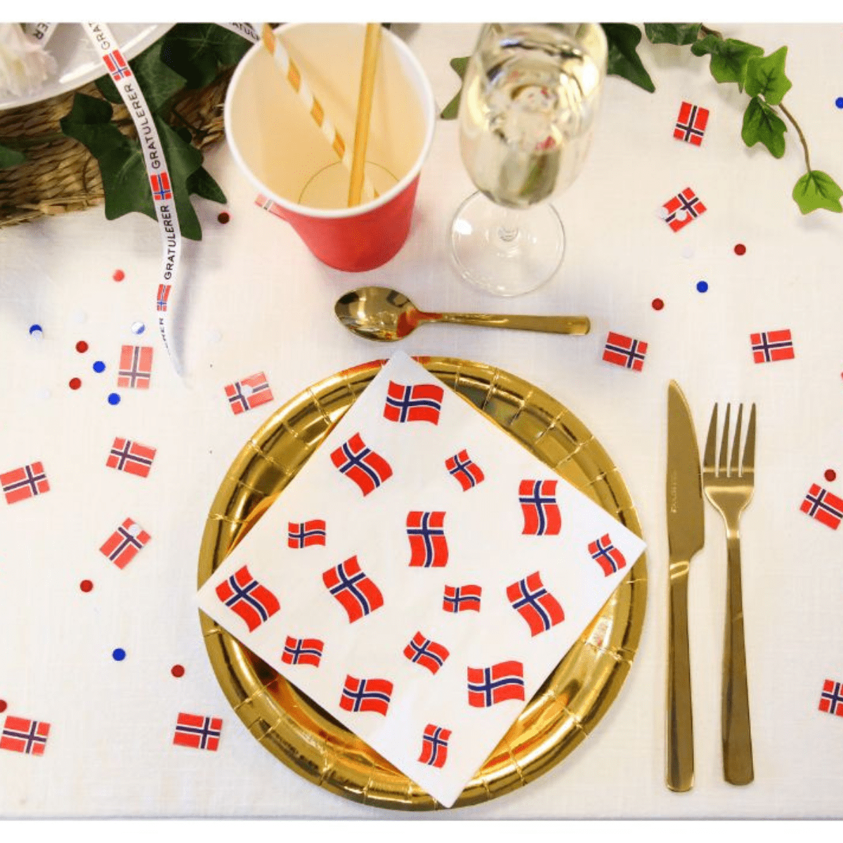 Konfetti Flagg Norge