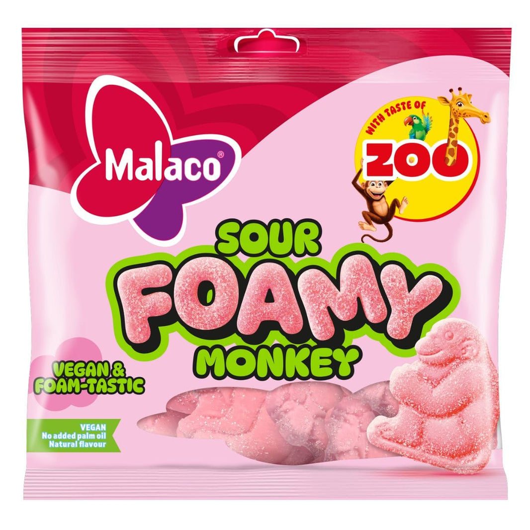Malaco Zoo Foamy Monkey Sour 115g