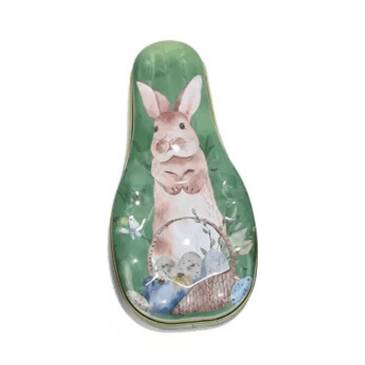 Metallboks Harepus plukker egg