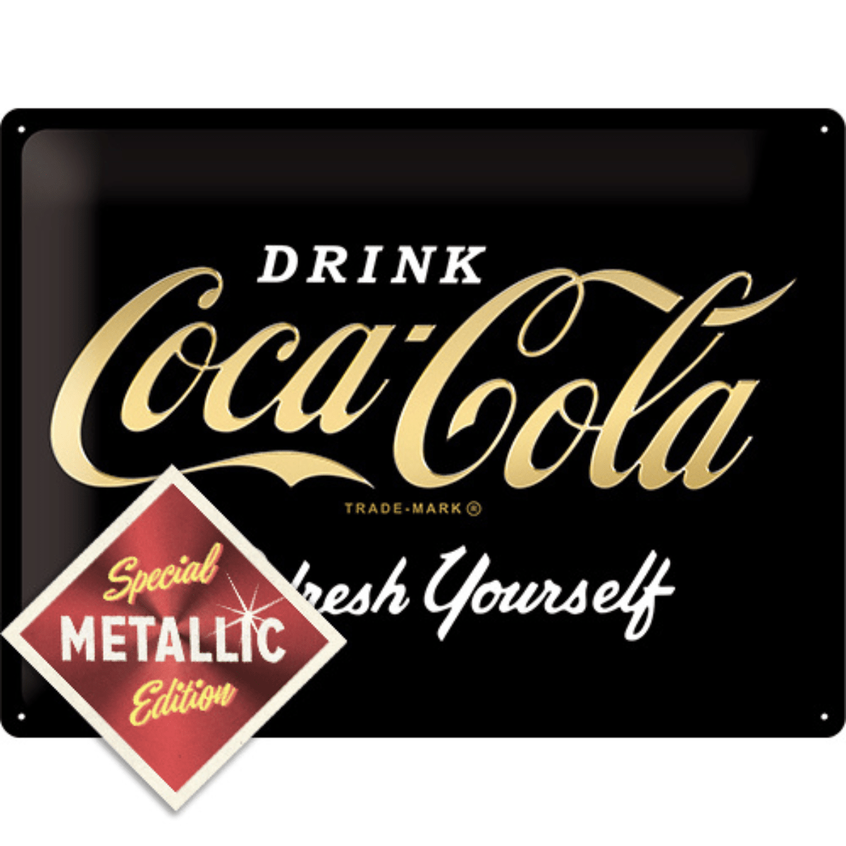 Metallskilt - Coca-Cola Black Metallic Special Edition
