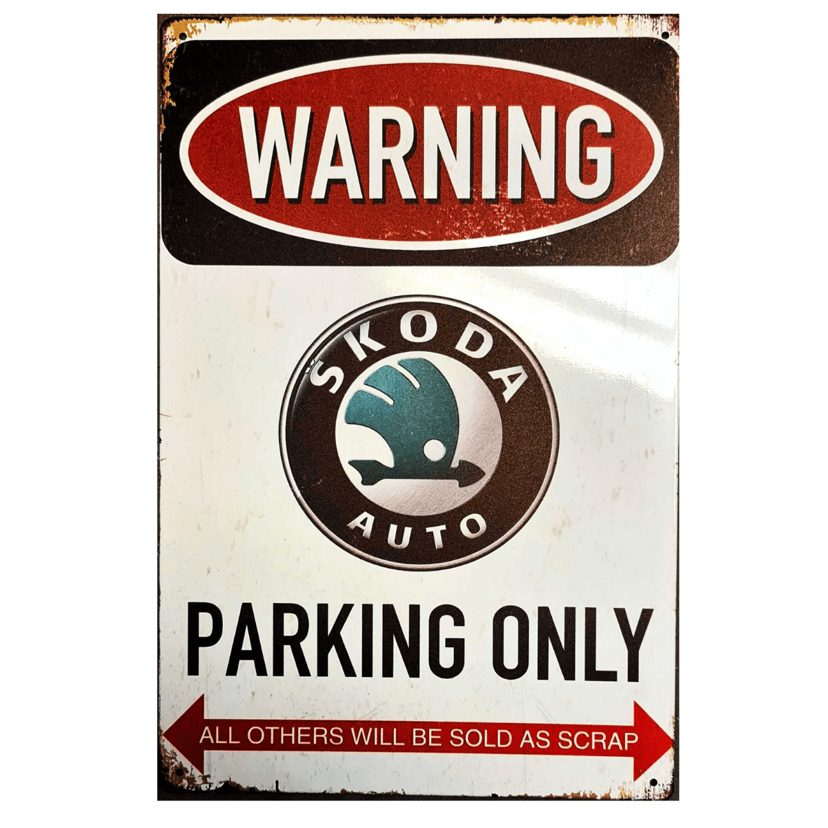 Metallskilt - Skoda Parking Only