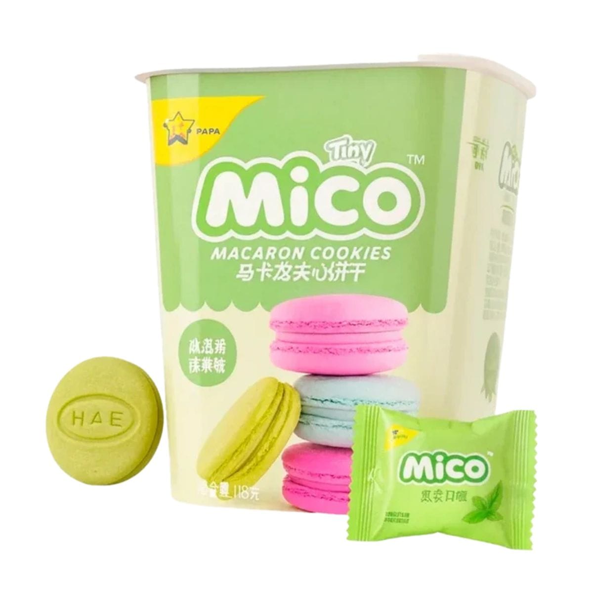 Mico Ice Cream Matcha Macaron Cookies 88g