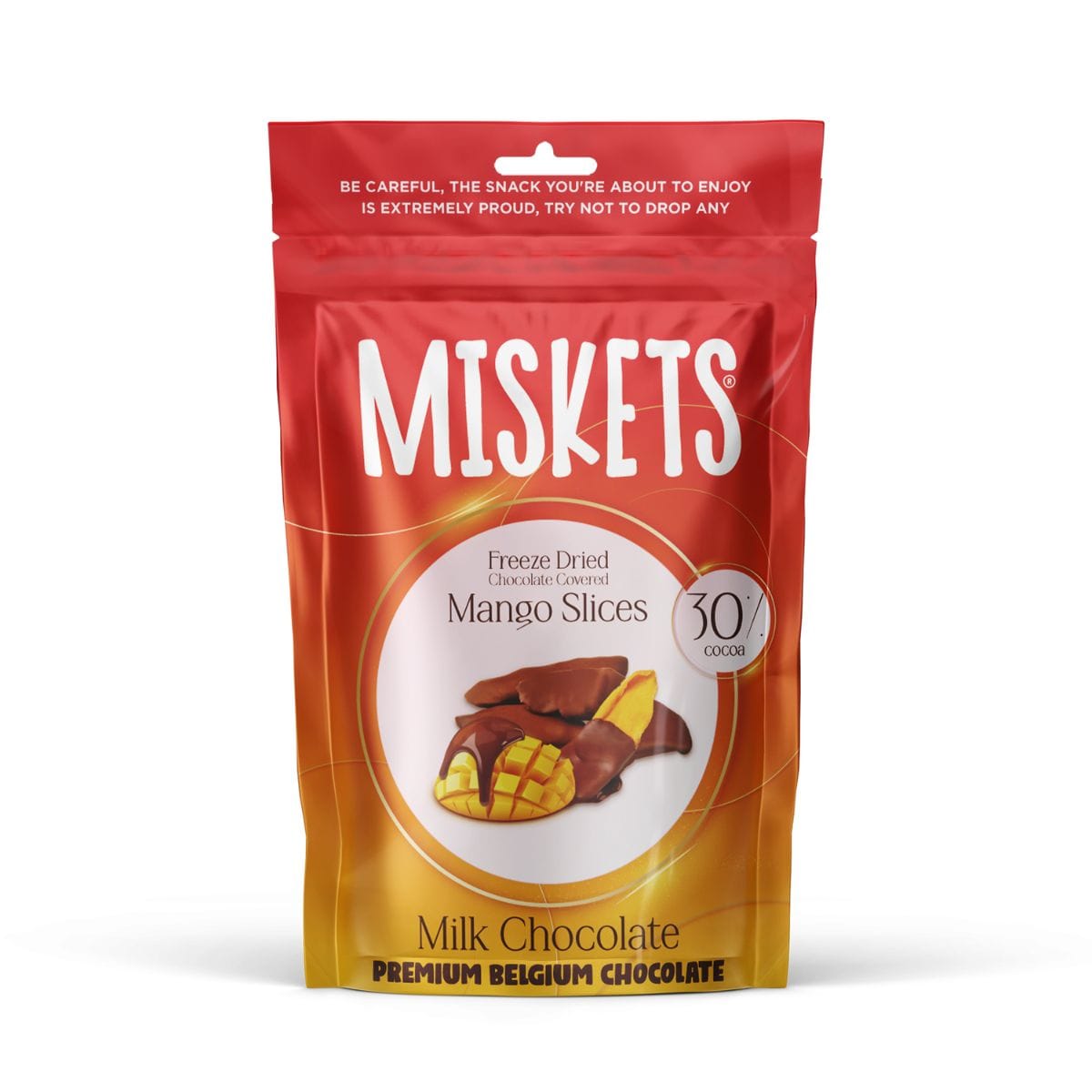Milk Chocolate Covered Freeze Dried Mango Slices 80g