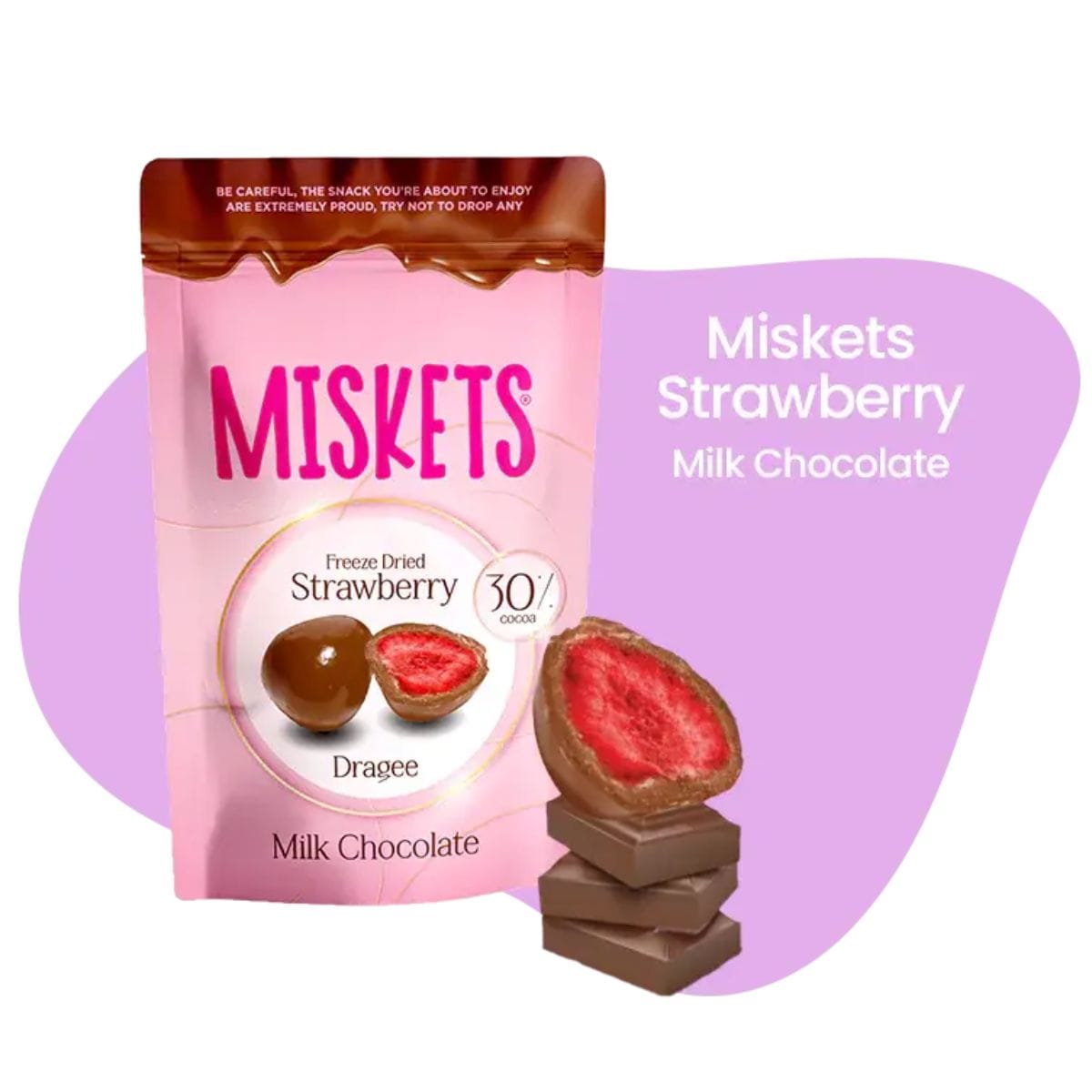 Milk Chocolate Covered Freeze-Dried Strawberry 80g