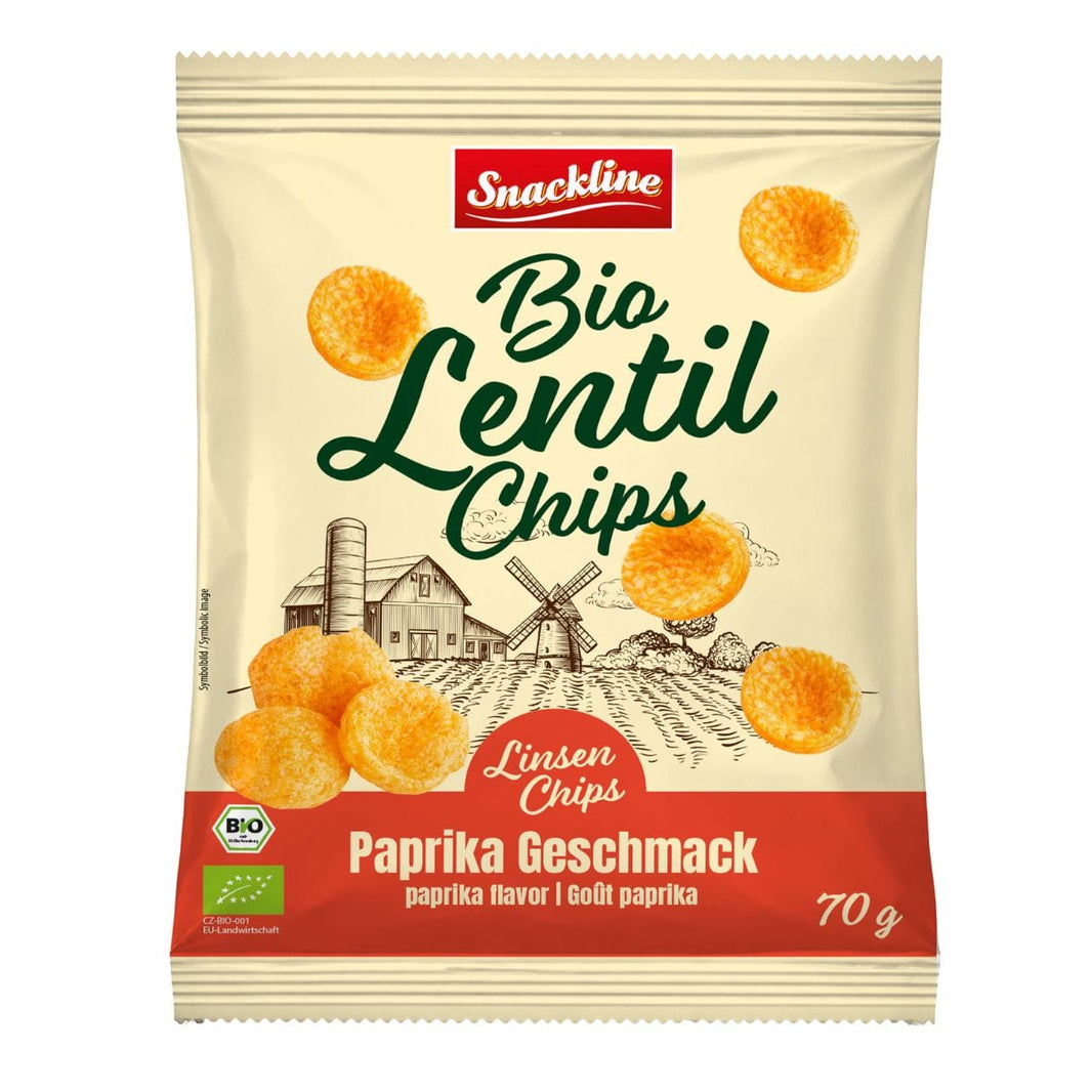Organic Lentil chips Paprika 70g
