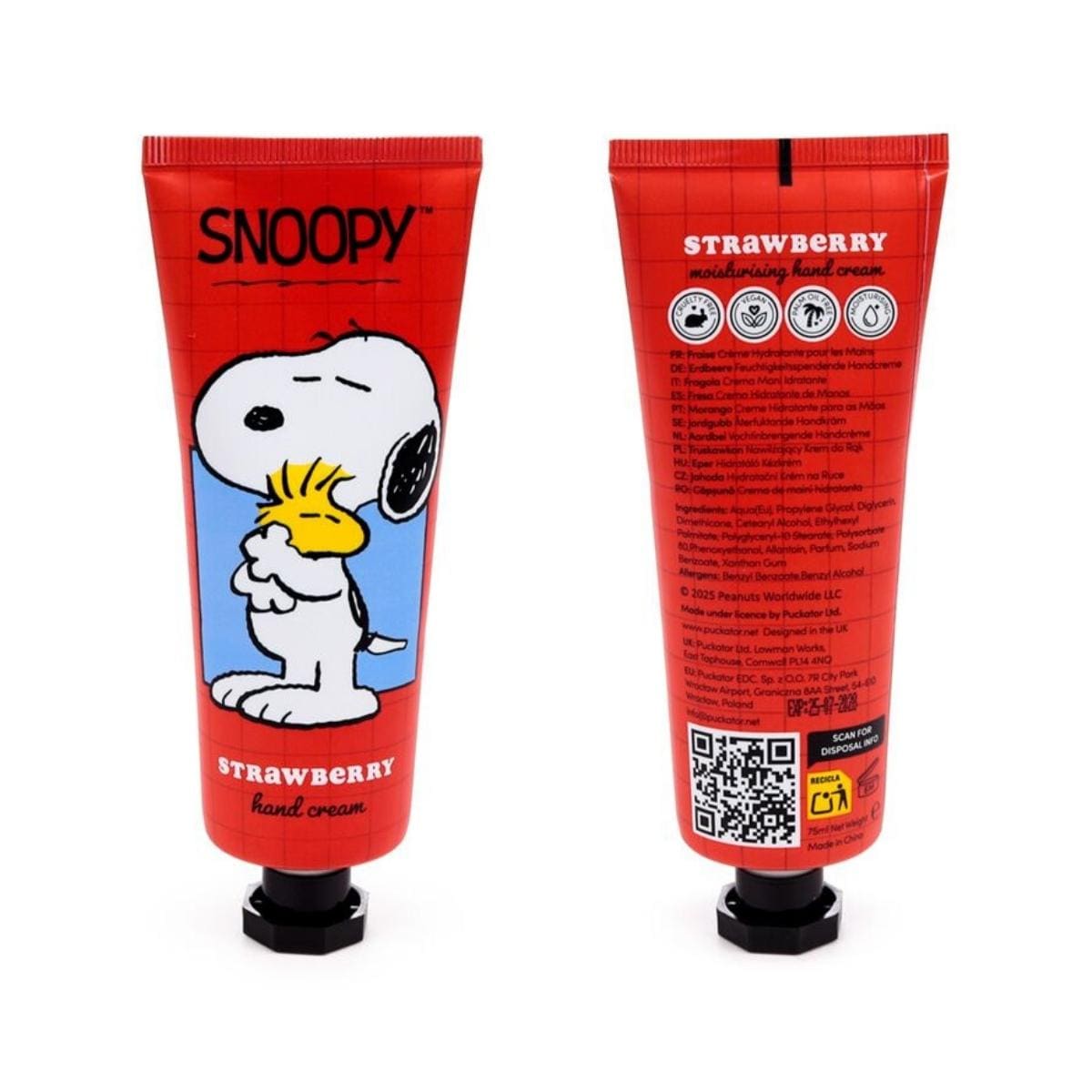 Peanuts Snoopy Håndkrem 75ml - Jordbær