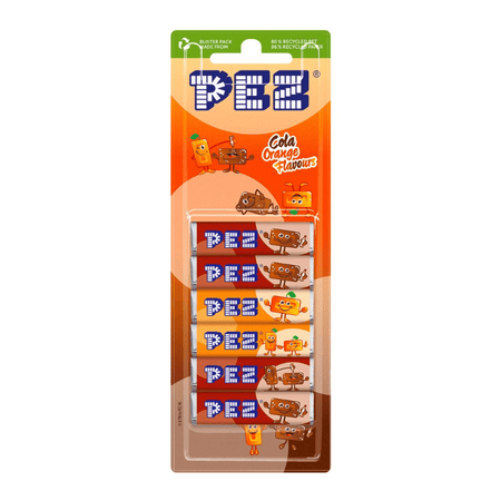 PEZ Refills Cola-Orange 6pk