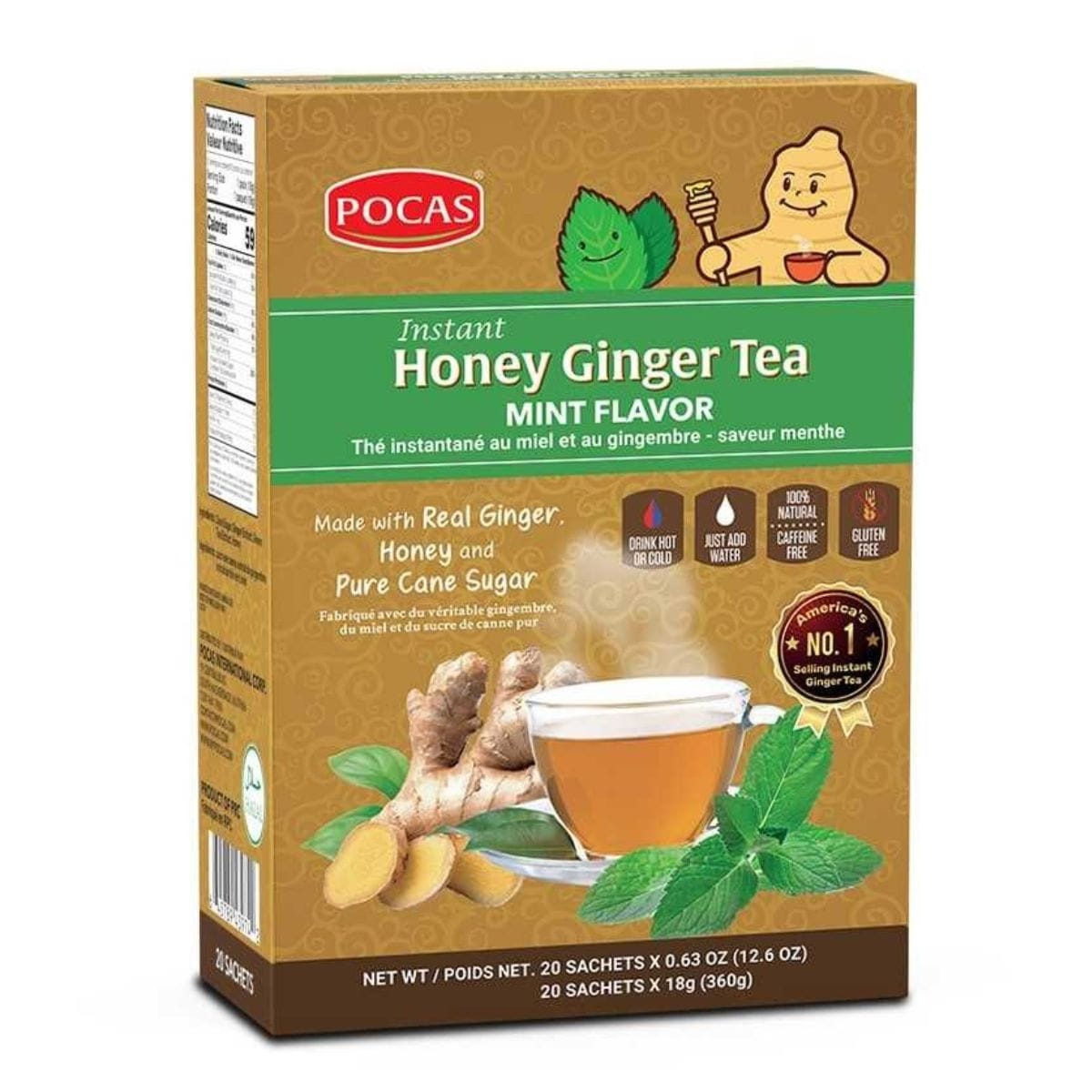 Pocas Instant Honey Ginger Tea Mint 360g