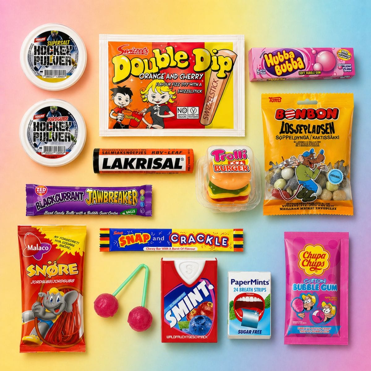 Retro Godteripakke - 14 nostalgiske barndomsfavoritter