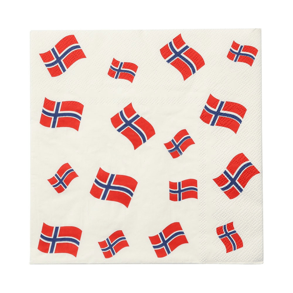 Servietter Norsk Flagg- 16pk