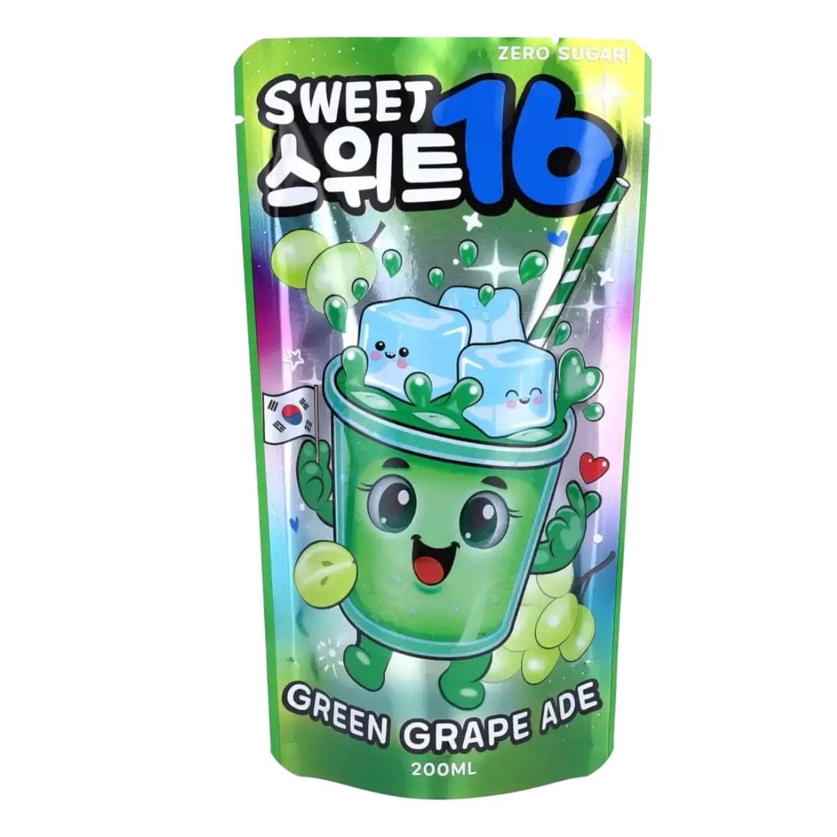 Sweet16 Green Grape Ade Zero Sugar 200ml