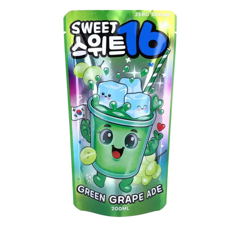 Sweet16 Green Grape Ade Zero Sugar 200ml