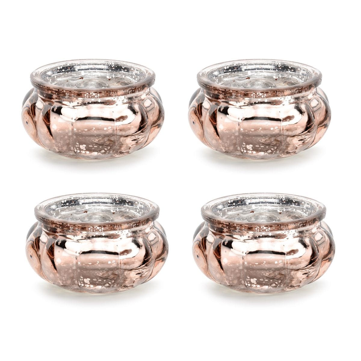 Telysholder Glass Rosegull 4pk