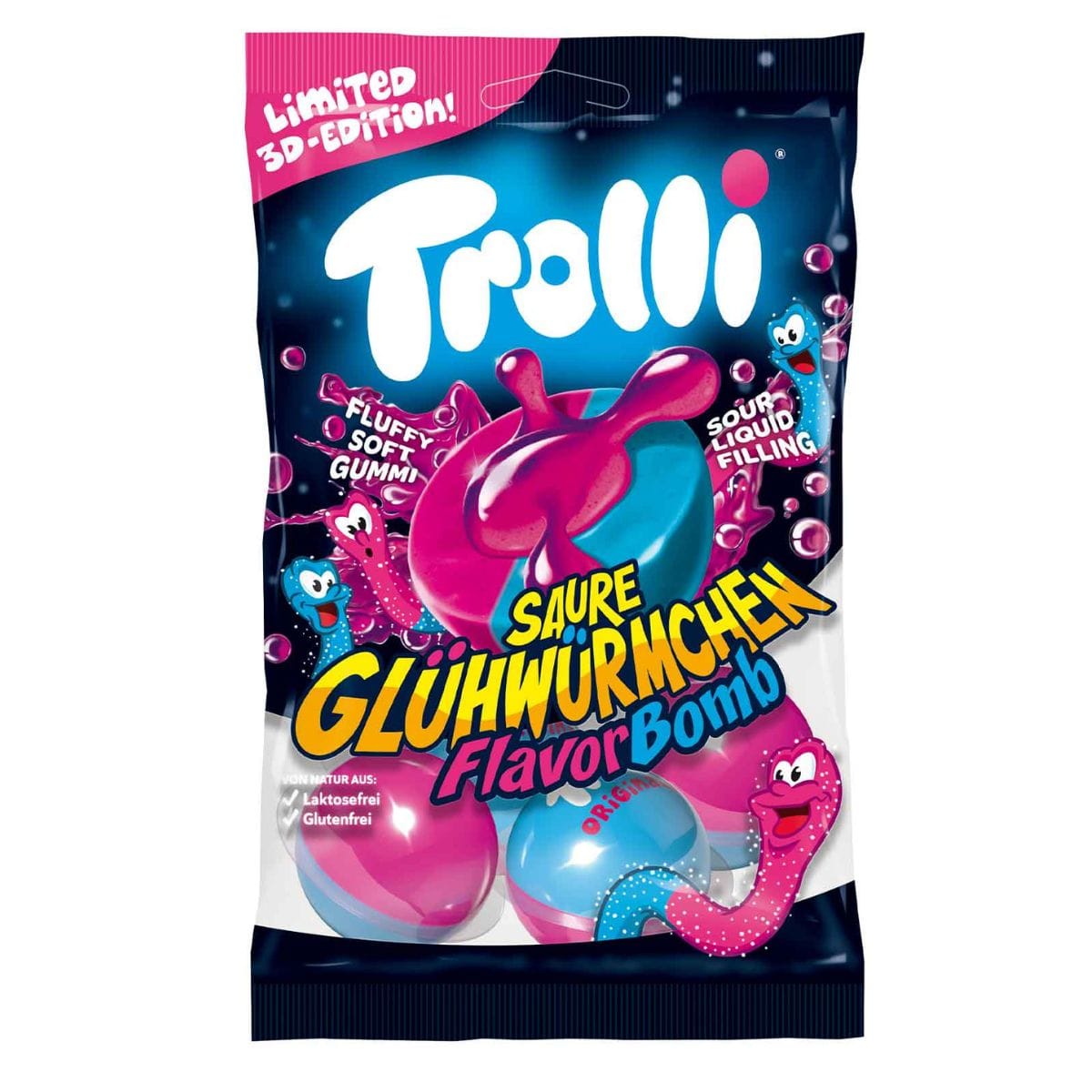 Trolli Sour Glowworms Flavor Bomb 75g