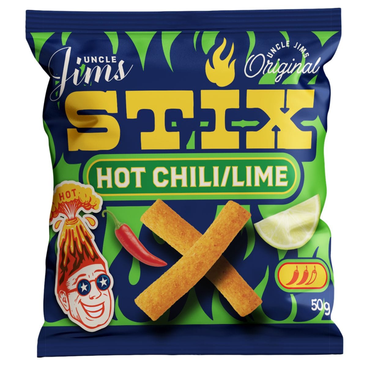 Uncle Jim's Stix Hot Chili & Lime 50g