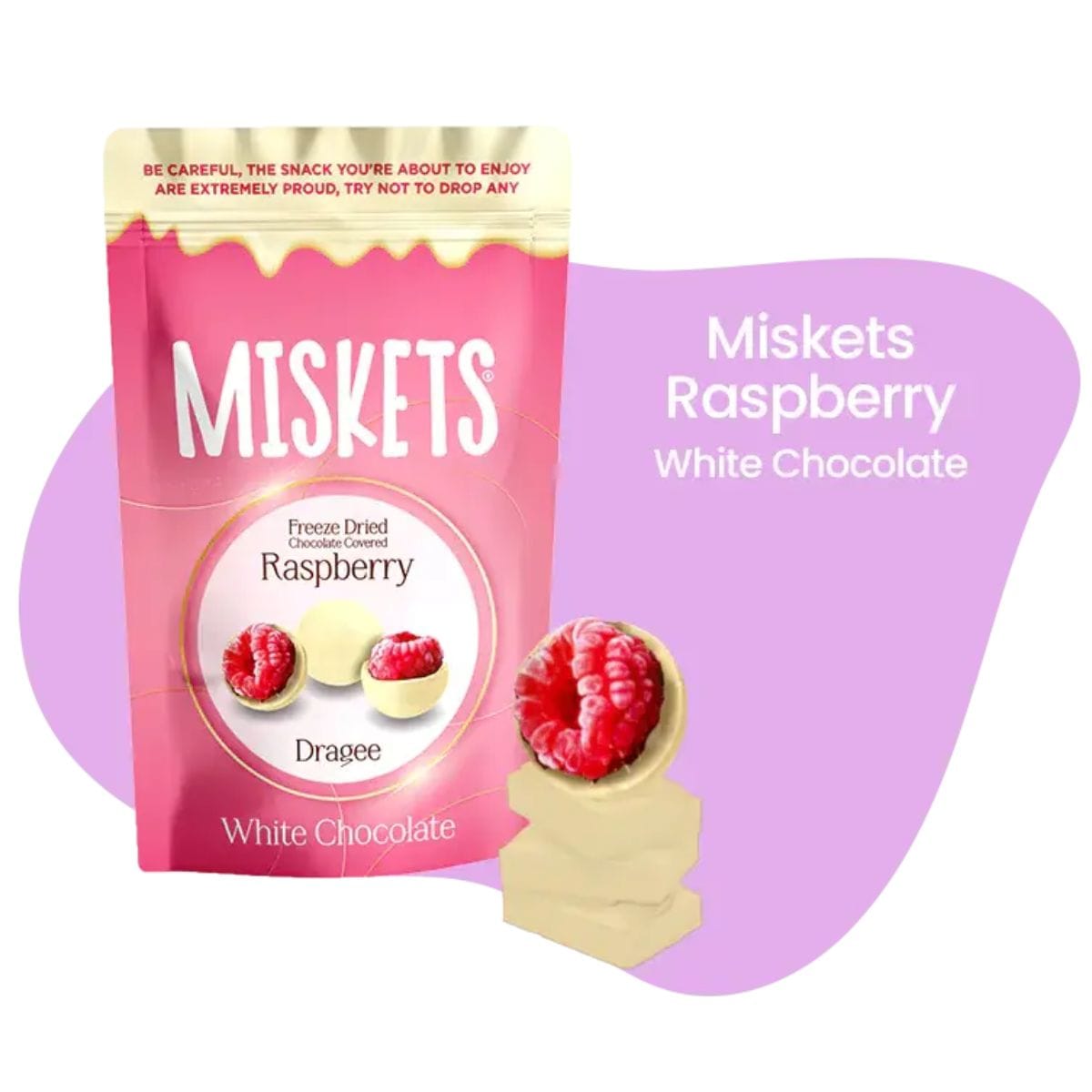 White Chocolate Covered Freeze-dried Raspberry 80g