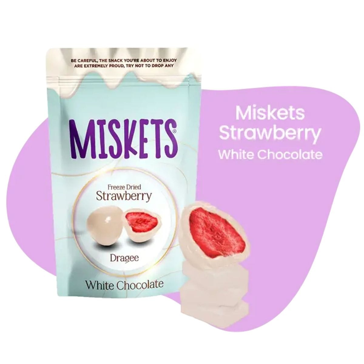 White Chocolate Covered Freeze-Dried Strawberry 80g