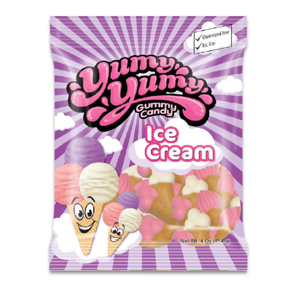 Yumy Yumy Gummy Candy Ice Cream Cones 114g